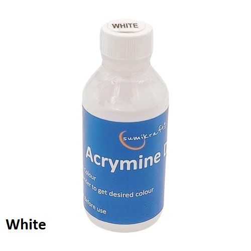 sumikrafts acrymine dye white 100ml for textile printing-screen printing–hand block printing-arts and crafts