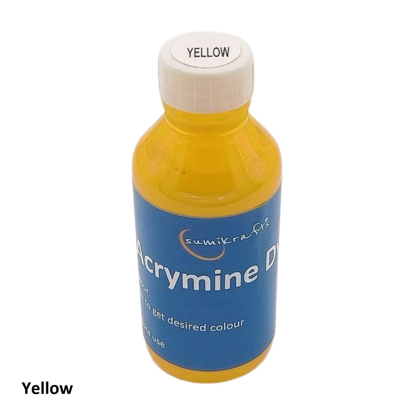 sumikrafts acrymine dye yellow 100ml for textile printing-screen printing–hand block printing-arts and crafts